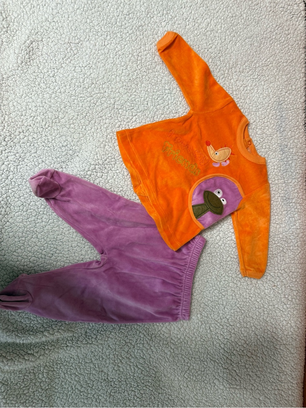 baby girl velour set nwot made in spain 6mns